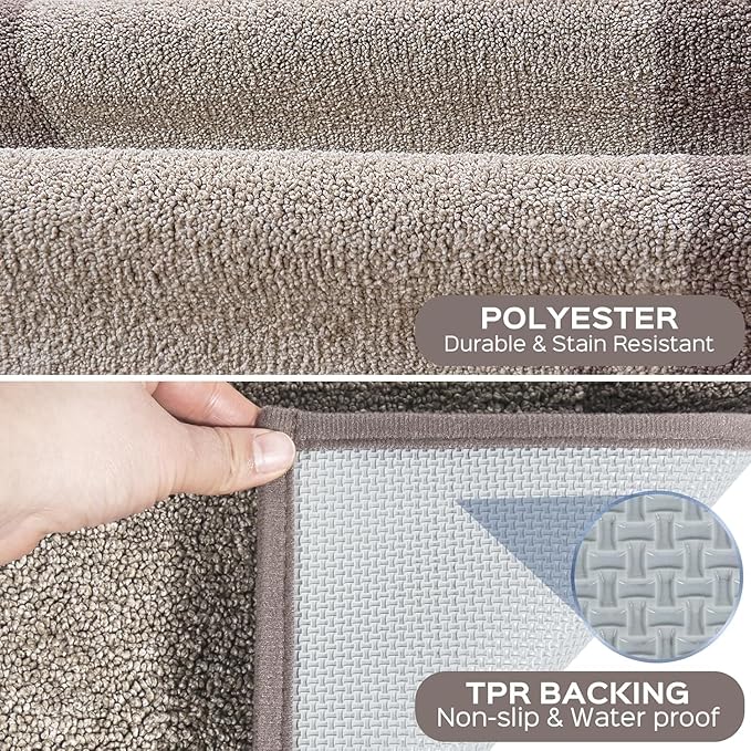 Washable Area Rug 48" x 72", Non Slip Kitchen Rug for Floor, Absorbent Entrance Runner Rug for Bedroom, Living Room, (Roll Packing)
