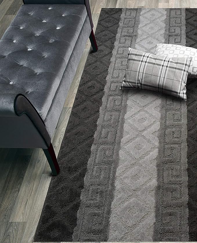 2'2" x 13' Non-Slip Hallway Runner Rug – Custom Size Rubber-Backed Carpet Floor Mat for Kitchen, Stairs, Bedroom, Bathroom, Entryway – 26" Wide – Your Length Choice – Anthracite Grey