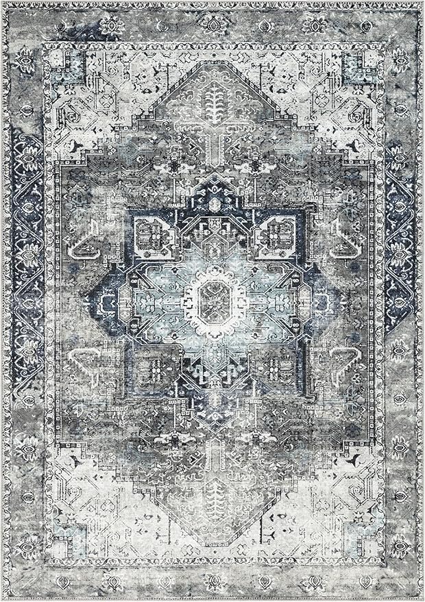 Keen Home Design 3x5 Rug - Machine Washable Entry Rug with Non-Slip Backing, Ideal for Enteryway, Kitchen, Bathroom, Laundry Room - Vintage, Easy Clean, Durable, Low Pile - (3' x 5')