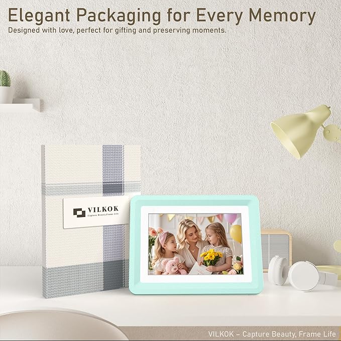 Green 5x7 Picture Frame with Acrylic Front 1 Pack, ABS Frame for 5x7 or 4x6 Photos, Shatterproof UV-Resistant Tabletop Photo Frame, Vertical/Horizontal Display for Home Décor