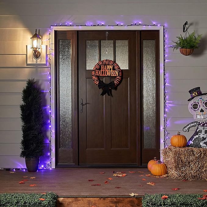 TW SHINE Halloween Lights, 200 LED 66FT Outdoor Halloween Light Plug in with 8 Modes, Waterproof Christmas Lights Outdoor, Indoor Decorations for Party Yard Haunted House Decor, Purple