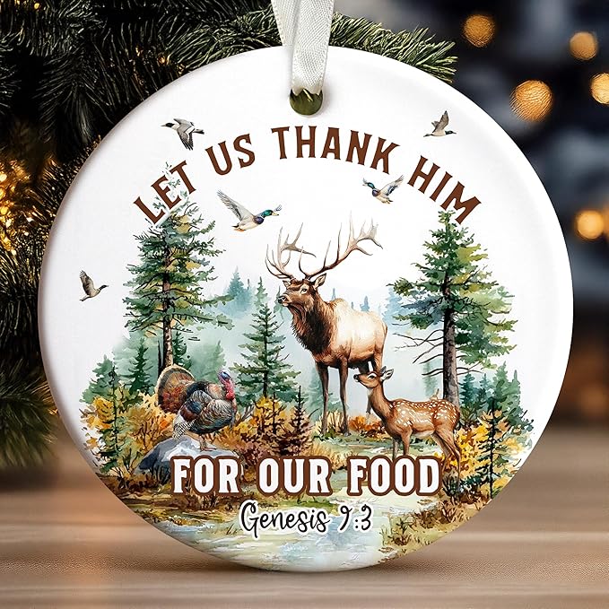Hunting Ornaments for Christmas Tree, Hunter Ornaments for Christmas Tree - Hunting Ornament - Deer Duck Hunter Gifts for Men, Dad, Husband, Hunters - Ceramic Ornament 2025