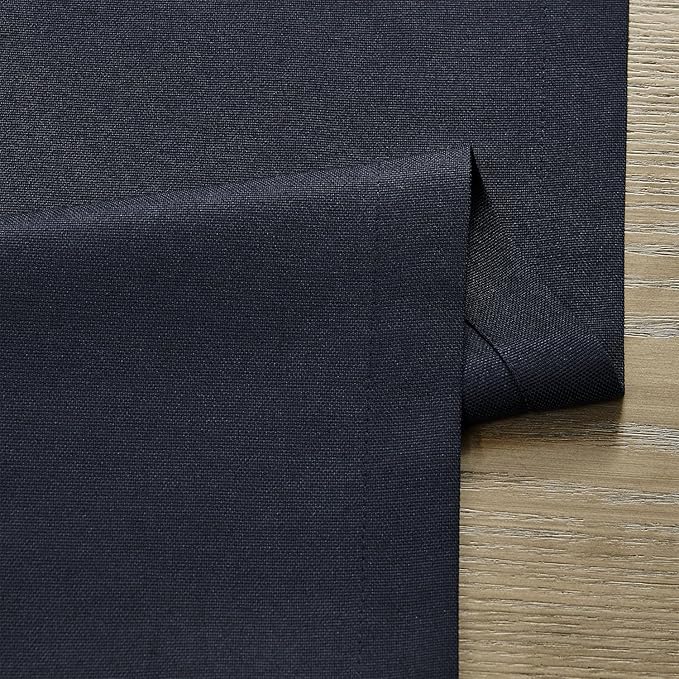 ZeeMart Basic Linen Style Table Runner, 14 x 90 Inch Dark Navy, Rustic Farmhouse Dark Blue Table Runners 90 Inches Long, Everyday Polyester Table Runner - Machine Washable & Easy Care