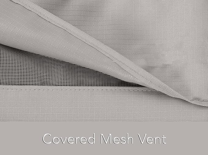 Covermates Ultima Rectangular Ottoman Cover – Heavy-Duty 600D Polyester, Drawcord Hem, Covered Mesh Vent, Double-Stitched Seams, Weather-Resistant Outdoor Protection, 26W x 22D x 21H, Ripstop Grey
