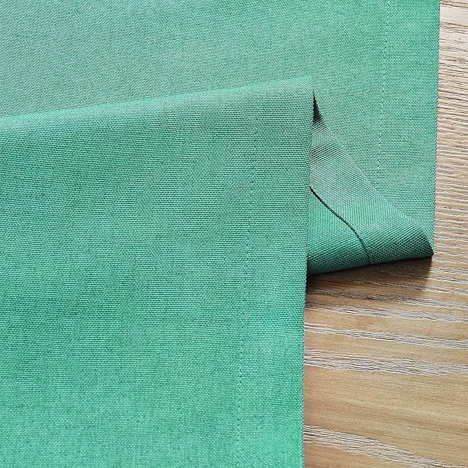 ZeeMart Basic Linen Style Table Runner, 14 x 108 Inch Teal Chambray, Rustic Farmhouse Teal Table Runners 108 Inches Long, Everyday Polyester Table Runner - Machine Washable & Easy Care