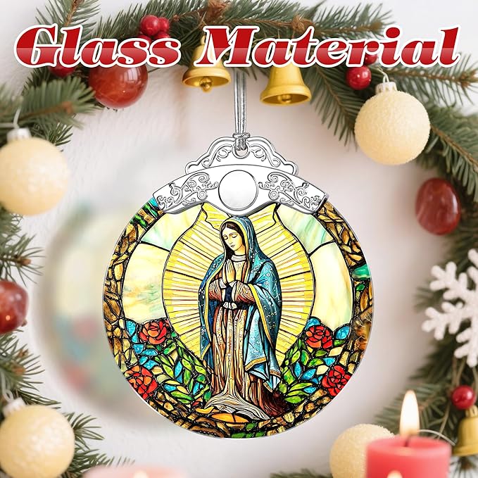 Stained Glass Religious Ornament, Christian Christmas Decorations, Christmas Ornaments for Tree, Catholic Home Decor, Religious Gifts, Faith Gifts for Christian, Gift Ideas & Xmas Gift