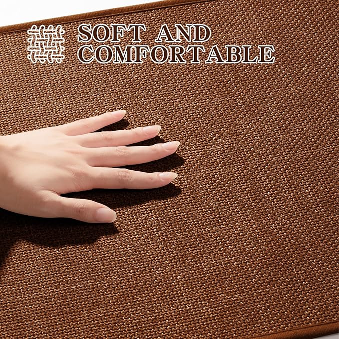 chakme Bathroom Rugs Mat U-Shaped 24x17, Ultra ThinNon Slip Bath Mat Small Quick Dry Absorbent Bath Matfor Bathroom Floor, Rust, U-24"x17"