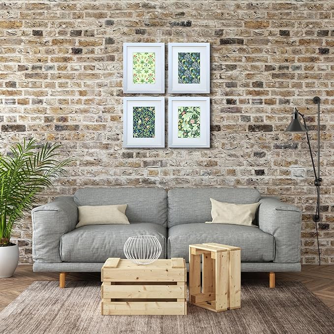 8x10 Picture Frame Set of 4 Made of Solid Wood Photo Frame with Real Glass for Pictures 5x7 with Mat or 8x10 Without Mat, Wall Mount or Tabletop Gallery Photo Frames in White
