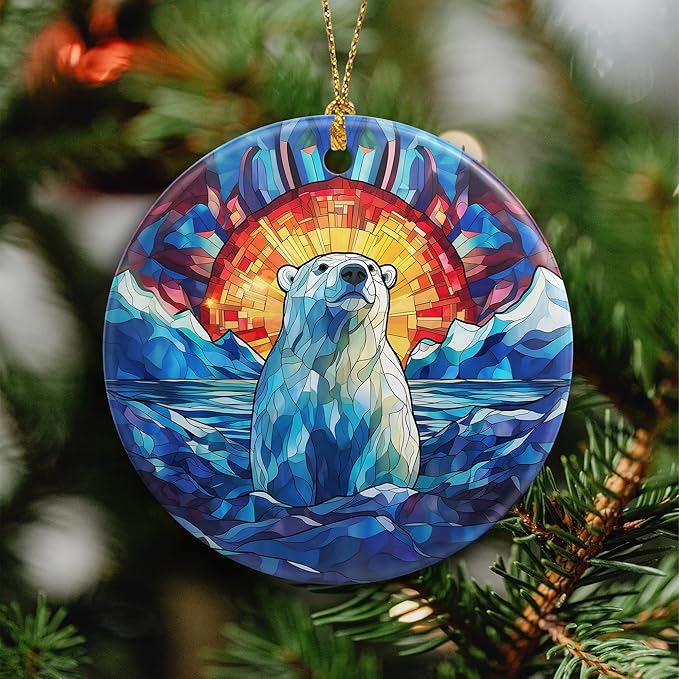 Polar Bear Christmas Ornaments 2025 Polar Bear Ornament Holidays Ornaments Christmas Tree Ornaments Hanging Accessories Navidad decoracion Keepsake Xmas Gifts for Home Indoor Outdoor Decor