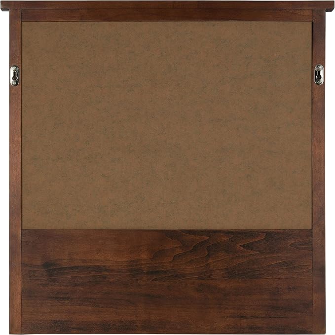 Kate and Laurel Stallard Decorative Wood Home Wall Organizer Mirror with Pockets and Key Hooks, Walnut Brown