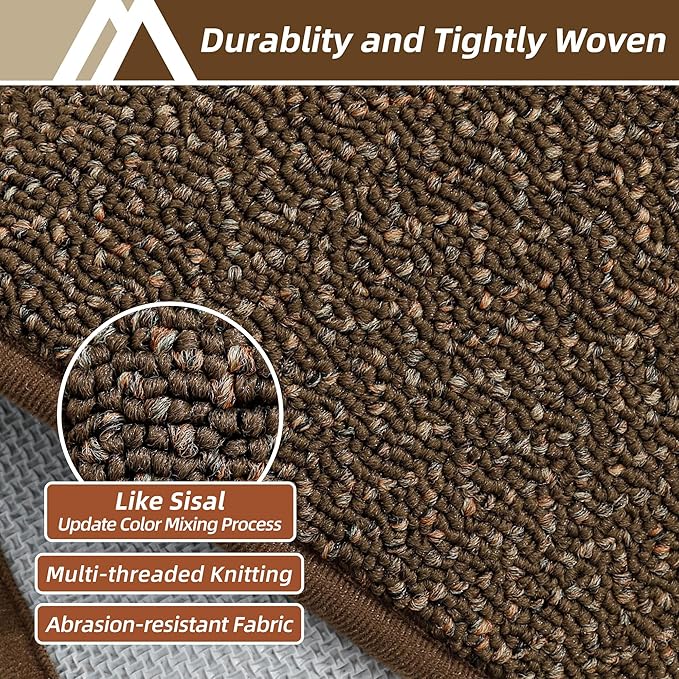 COSY HOMEER-Door-Mat 20" x 32" Non Slip Absorbent Entryway Rugs Dirt Trapper Doormats Washable Entrance Mats Low Pile Welcome Floor Mat for Front Back Door and Entry Mats,Brown