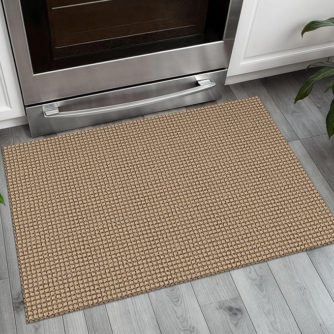 Small Braided Rugs 2x3 Ft Area Rugs for Entryway Washable Rug Non Slip Throw Rugs Cotton Woven Door Mat Indoor Entrance Front Door Rugs for Foyer Kitchen, Orange/Tan/Brown