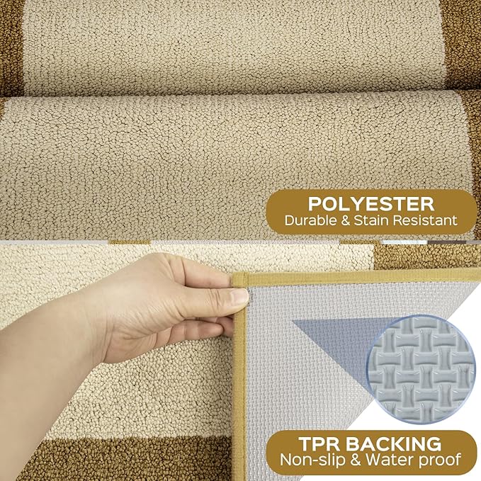 Machine Washable Throw Rug 24" x 36", Non Slip Kitchen Mat for Floor, Absorbent Entryway Rug for Kitchen, Bathroom, Door