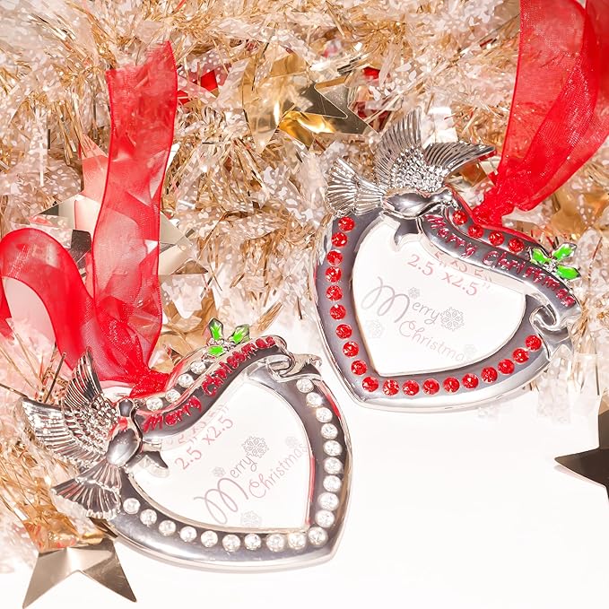 Christmas Tree Ornaments Home Decor Christmas Decorations Xmas Gifts Decorations Holiday Keepsake Gift Pendant Can Insert Photos (White Dove)