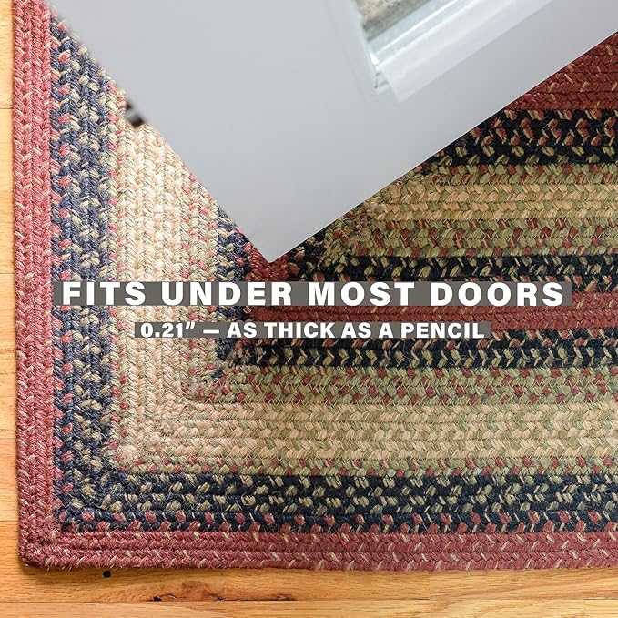 Homespice Highland Multi Color Braided Rugs 8x10' - Country Style Jute Braided Area Rugs for Living Room and Dining Room