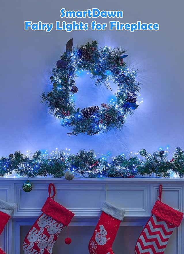 Twinkle Lights Battery Operated with Timer, 6Pack Total 720LED 60FT Battery Operated Christmas Lights, Waterproof Starry Firefly Light for DIY Wreath Indoor Outdoor Christmas Decorations