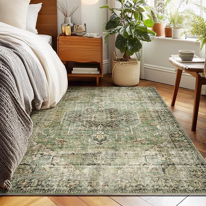 Machine Washable Throw Rugs for Entryway: Door Mat Indoor Entrance 3x5 Small Rug Stain Resistant Non-Slip Low Pile Soft Carpet for Kitchen Front Door Indoor Entrance Entry Bedroom