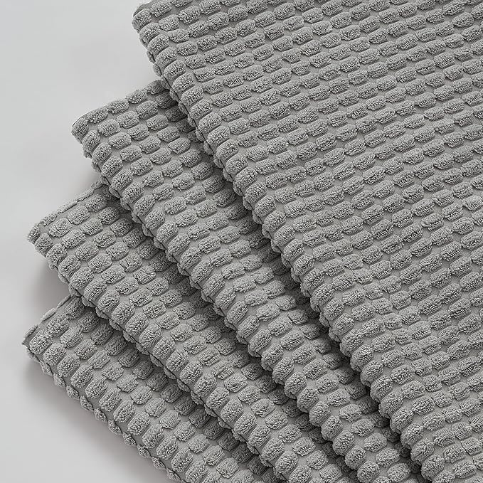 Topfinel 4 Packs Decorative Throw Pillow Covers 16x16 Inch for Living Room Couch Bed, Western Rustic Modern Home Decor, Soft Corduroy Small Bulge Accent Square Cushion Case 45x45 cm(Light Grey)