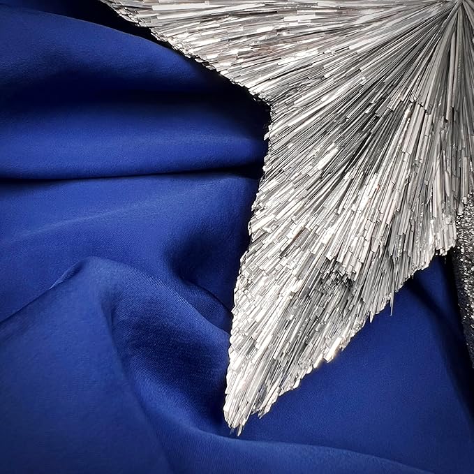 10" Elegant Christmas Star Tree Topper - Classic Star Top - Unique Design - Luxury Stars - Handmade Tree Top - Tinsel Decorations - Holiday Decor for Medium and Big Trees - Large 10 inch (Silver)