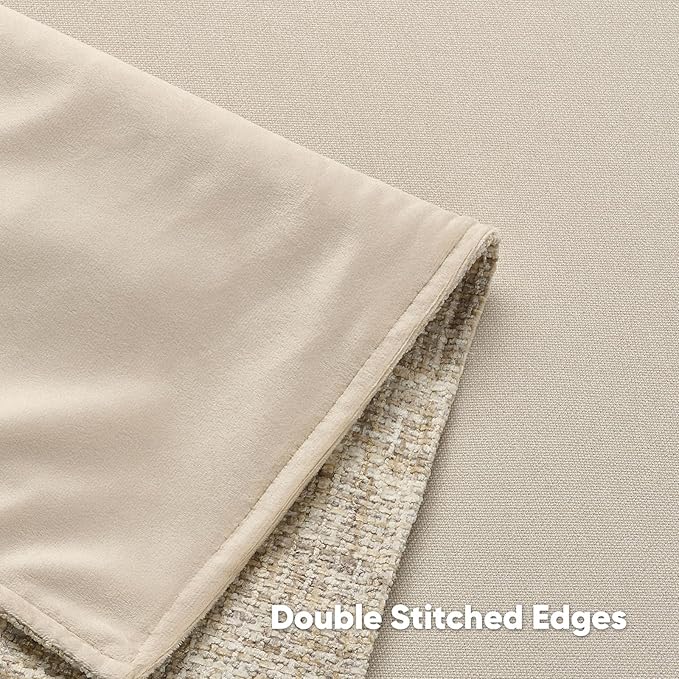 FUTEI Beige Decorative Throw Pillow Covers 22x22 Inch Set of 2,Soft Chenille Tweed Textured Cushion Case,Modern Home Decor for Couch Bed Living Room