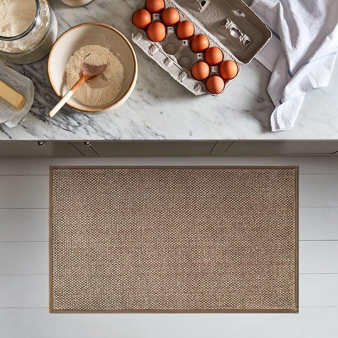 Artoid Mode Washable Kitchen Rugs and Mats Doormat Non Skid, Absorbent Rugs for Kitchen Floor Door Mat Front of Sink Hallway 17x29 Inch