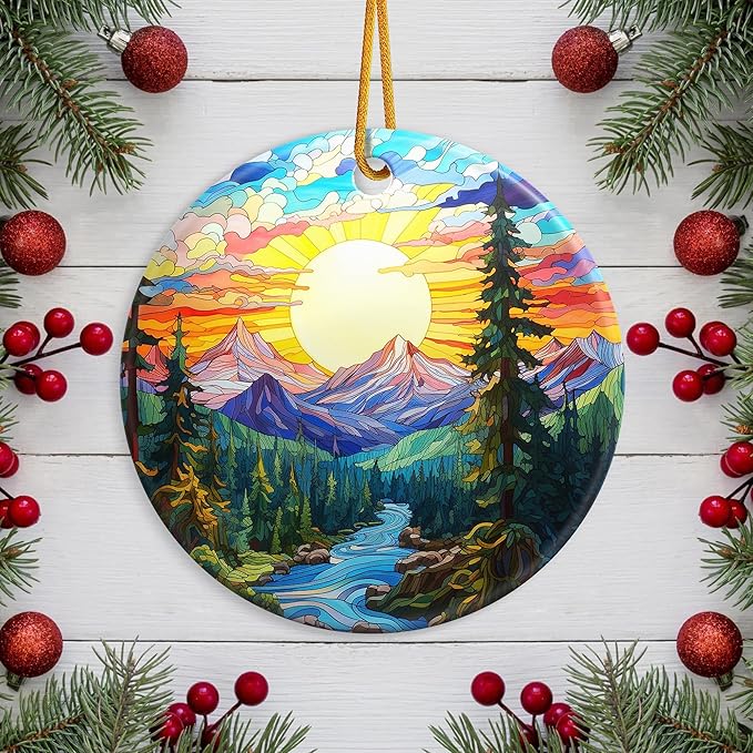 Sunrise Christmas Ornaments 2025 Sunrise Ornament Holidays Ornaments Christmas Tree Ornaments Hanging Accessories Navidad decoracion Keepsake Xmas Gifts for Home Indoor Outdoor Decor