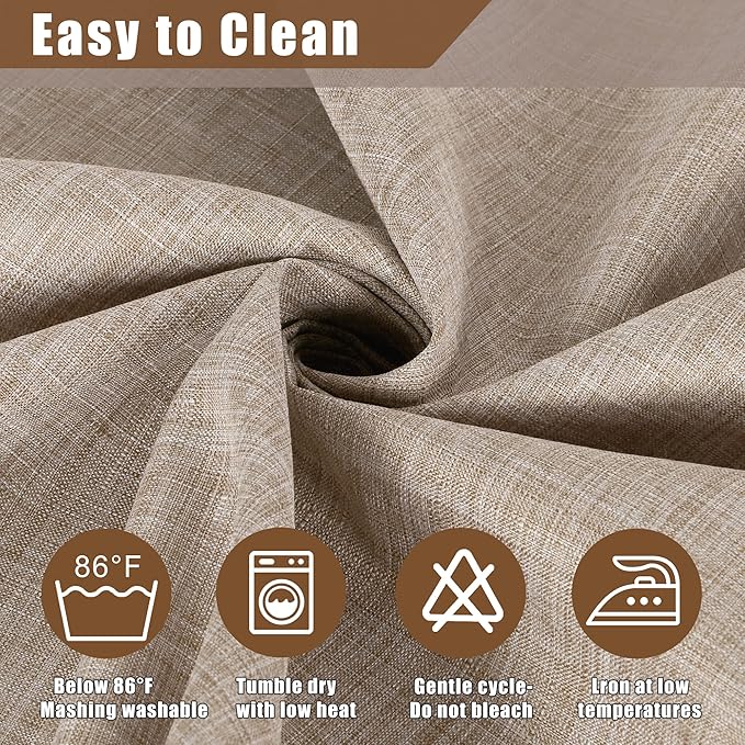 Fitable Faux Linen Tablecloth Rectangle Wrinkle Resistant Fabric Neutral Table Cloth, Indoor Outdoor Table Cover for Kitchen Dining, Birthday Party, Farmhouse (Nature, 54 x 78 Inch)