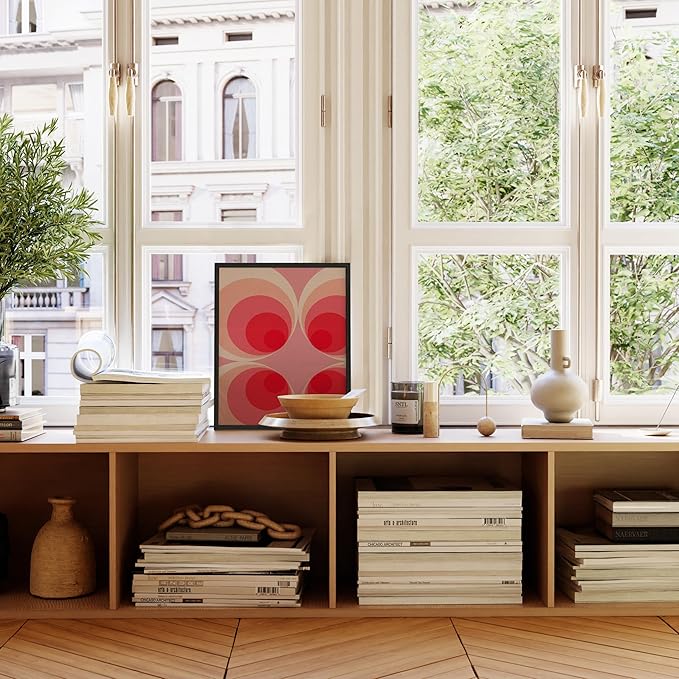 HAUS AND HUES Pink Mod Art Print with Black Oak Frame 16x20