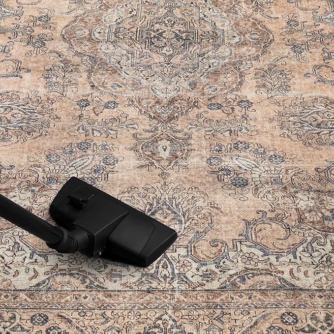 Keen Home Design 2x12 Rug - Machine Washable Runner Rug with Non-Slip Backing, Ideal for Hallway, Entryway, Kitchen, Laundry Room - Vintage, Easy Clean, Durable, Low Pile - (2'6" x 12')