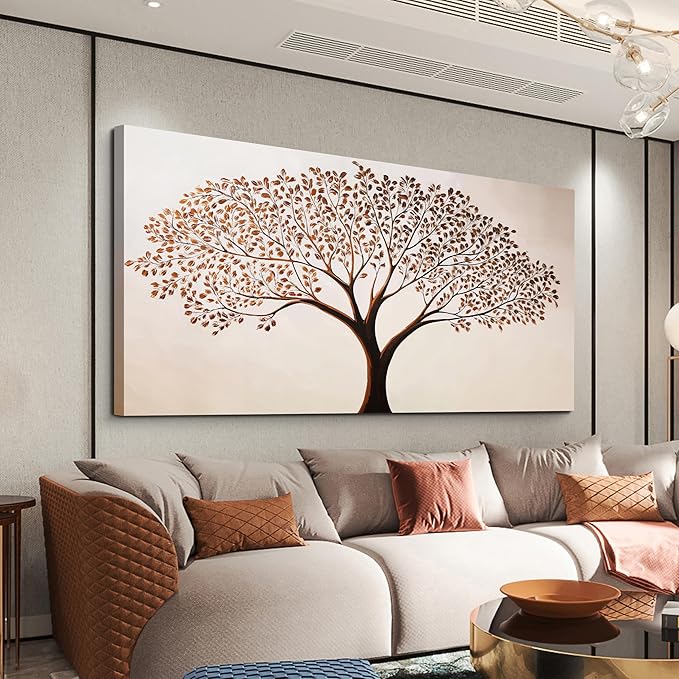Canvas Art Wall Decor Modern Tree of Life Wall Art Prints Oveersized Canvas Wall Art Decor Minimalist Botanical Wall Art Decor Large Wall Art for Living Room Home Office Wall Decor Aesthetic 29" X 58"