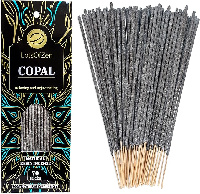 Copal Incense Sticks (70 Pack) – Long Burning White Copal Resin Smudge Kit for Cleansing, Meditation, Rituals & Home Energy Refresh