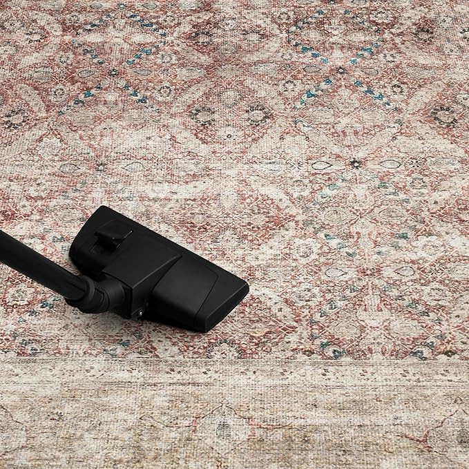Keen Home Design 9x12 Rug - Machine Washable Area Rug with Non-Slip Backing, Ideal for Living Room, Dining Room, Bedroom - Vintage, Easy Clean, Durable, Low Pile - (9' x 12')