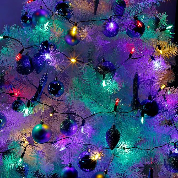 Joliyoou 2 Pack Multicolored String Lights, 16 FT Battery Operated, Indoor/Outdoor, Xmas Fairy Lights with Timer & 8 Modes