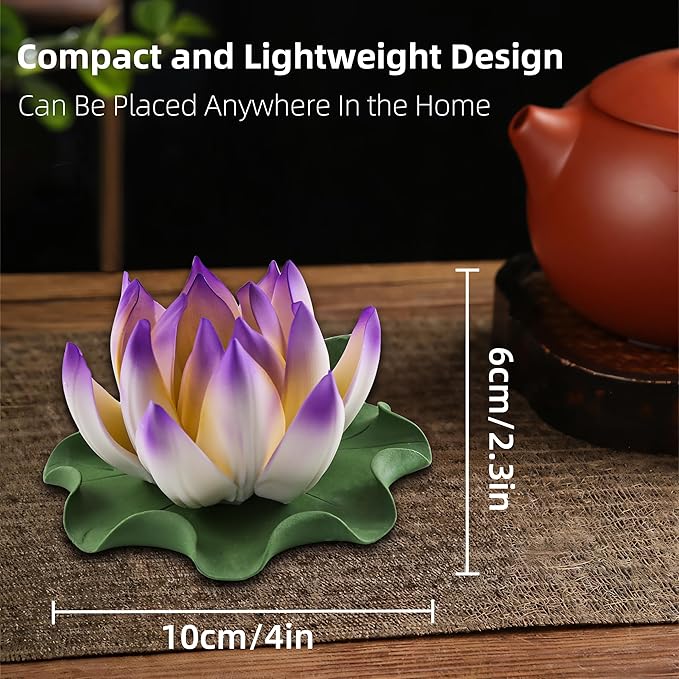 Lotus Incense Burner - Incense Burner Holder for Home Incense Holder Decor Incense Holder for Sticks Yoga, SPA (Z1-Purple Yellow)