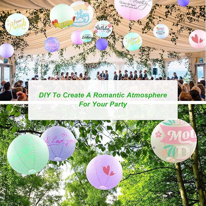 19.68" White Round Paper Lanterns, Chinese/Japanese Paper Lantern Pendant Light, Large HangingPaper Lamp Shade for Party Decoration, Home Decor Ceiling Lampshade(1 Pack)