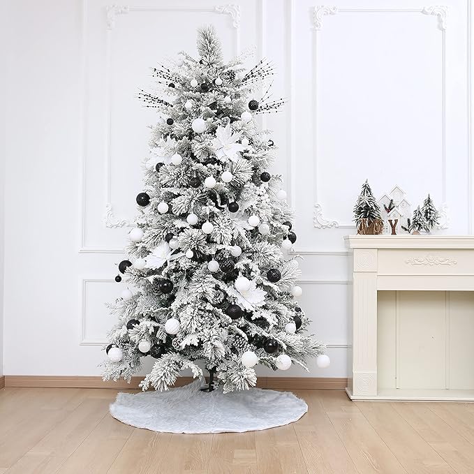 20ct White Christmas Ball Ornaments Shatterproof Plastic Christmas Tree Decorations for Xmas Party Home Office Holiday Decor -Large Size (3.15", 80mm)
