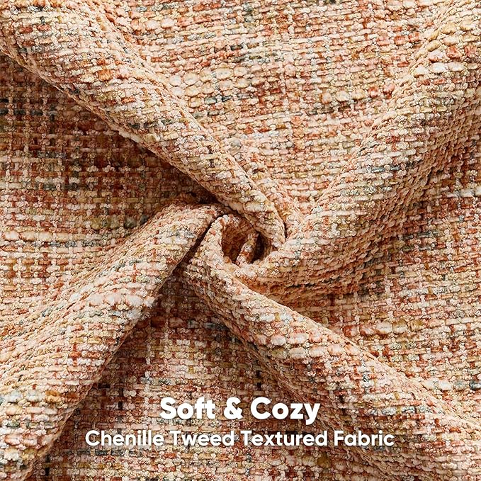 FUTEI Rust Decorative Throw Pillow Covers 16x16 Inch Set of 2,Soft Chenille Tweed Textured Cushion Case,Modern Home Decor for Couch Bed Living Room