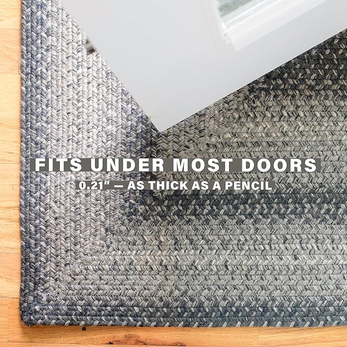 Homespice Flint Hill Oval Braided Rugs 5x8' - Primitive Black and Gray Area Rug for Living Room