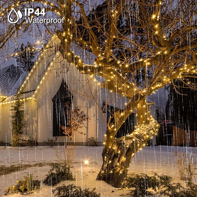 328 FT 1000 LED Christmas Lights, Waterproof Christmas Lights Outdoor with 8 Modes&Timer, Plug in Fairy Light for Xmas Garden Patio Tree Party Holiday Decoration (Warm White