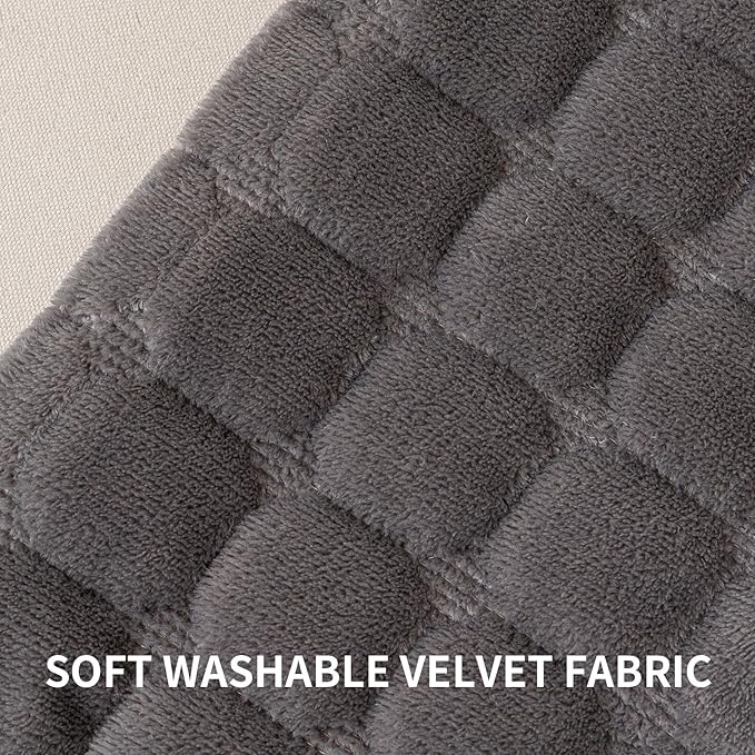 Velvet Throw Pillow Covers(Pack of Two, Dark Grey) 20×20 Inch Decorative Pillows Cover Neutral Soft Chenille Couch Pillows with Zipper Aesthetic for Living Room and Bedroom