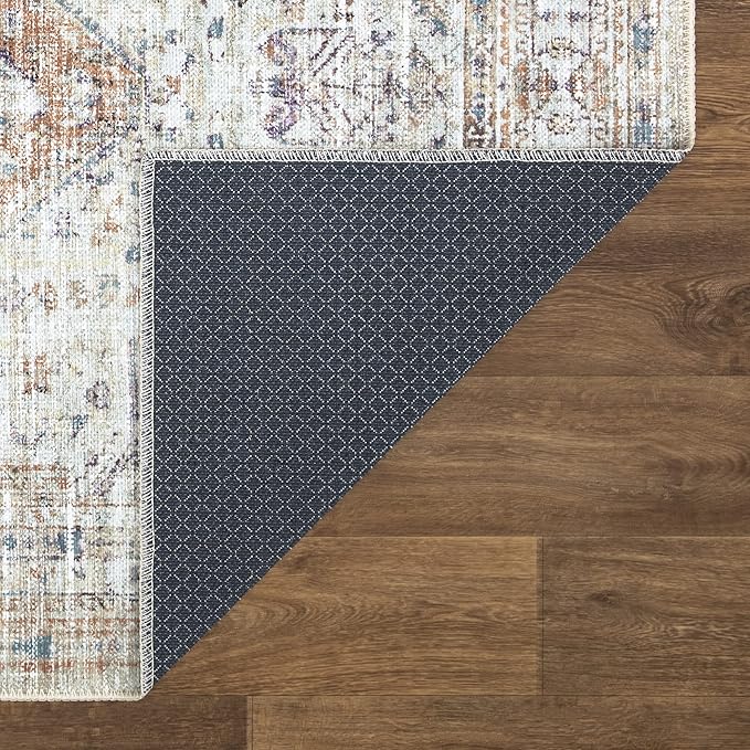 Bloom Rugs Washable Non-Slip 3' x 5' Rug - Peach/Beige Traditional Area Rug for Living Room, Bedroom, Dining Room, and Kitchen - Exact Size: 3' x 5'