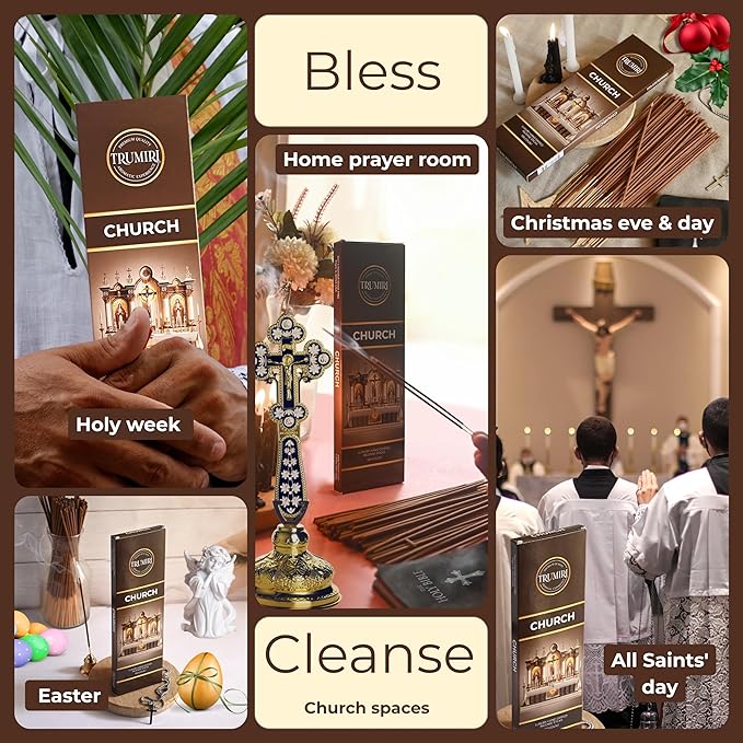 Church Incense Sticks - Bulk Pack of 100 Insence-Sticks - Made with Natural Incienso - Sacred Insense Non Toxic Spiritual Incents Incence