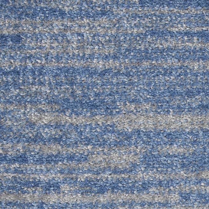 Nourison Home Essentials 5' x Square Blue Gray Fabric Outdoor Area Rug (5' Square)