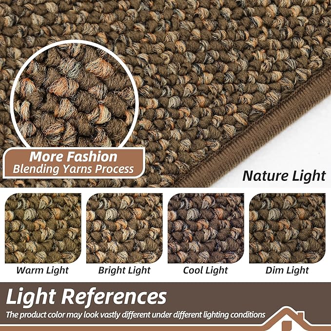 BEQHAUSE Dirt Trapper Door Mat 24" x 36", Non-Slip Washable Doormats Entrance Mat, Dirt Resistant and Absorbent Welcome Mat, Low Profile Floor Mats for Front Back Door and Entryway, Brown