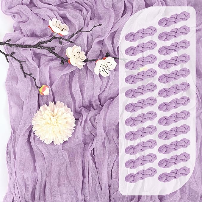25 Pack Lavender Cheesecloth Table Runner 17 x 108 Inch Fall Thanksgiving Boho Rustic Farmhouse Gauze Cheese Cloth Runner for Wedding Party Baby Shower Home Decor Holiday Decorations