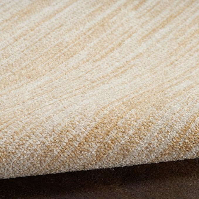Nourison Home Essentials 8' x Round Ivory Gold Fabric Area Rug