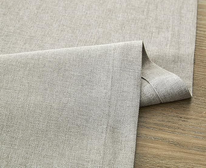 ZeeMart Basic Linen Style Table Runner, 14 x 60 Inch Vintage Grey Chambray, Rustic Farmhouse Grey Table Runners 60 Inches Long, Everyday Polyester Table Runner - Machine Washable & Easy Care