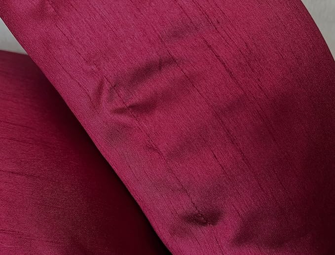 Aiking Home 18x18 Inches Faux Silk Square Throw Pillow Cover, Zipper Closure, Burgundy (Set of 2)
