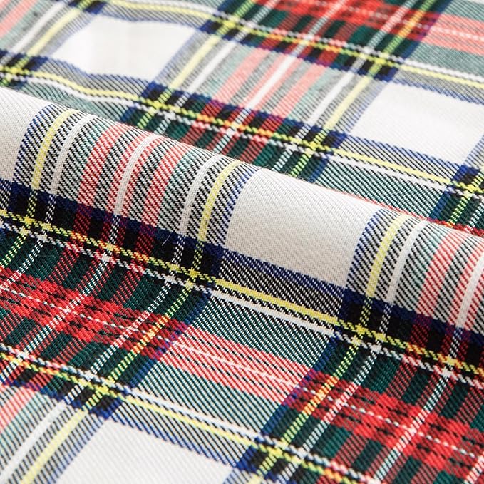 AQOTHES Pack of 2 Christmas Plaid Decorative Throw Pillow Covers Scottish Tartan Cushion Case for Farmhouse Home Holiday Decor Red and White, 16 x 16 Inches