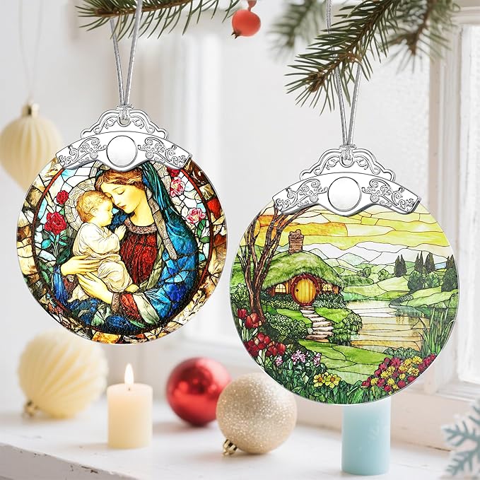 Christmas Ornaments, Christmas Decorations for Tree, Keepsake Ornaments, Holiday Ornament, Holiday & Xmas Gifts, Gifts for Pastoral Lovers & Nature Lovers - Hobbit Home-Theme